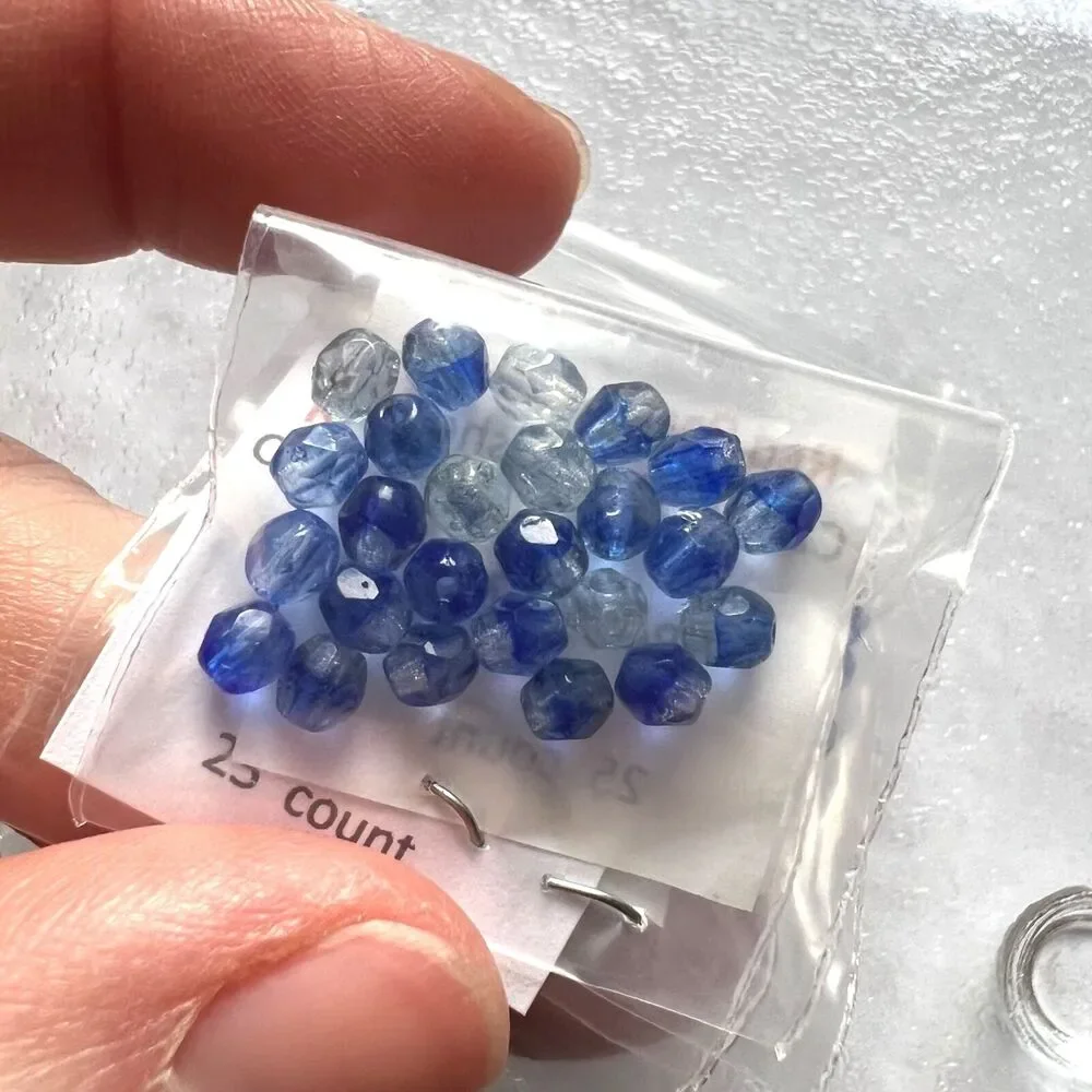 Red Panda Beads Beading Jewelry Making Lot Blue Silver